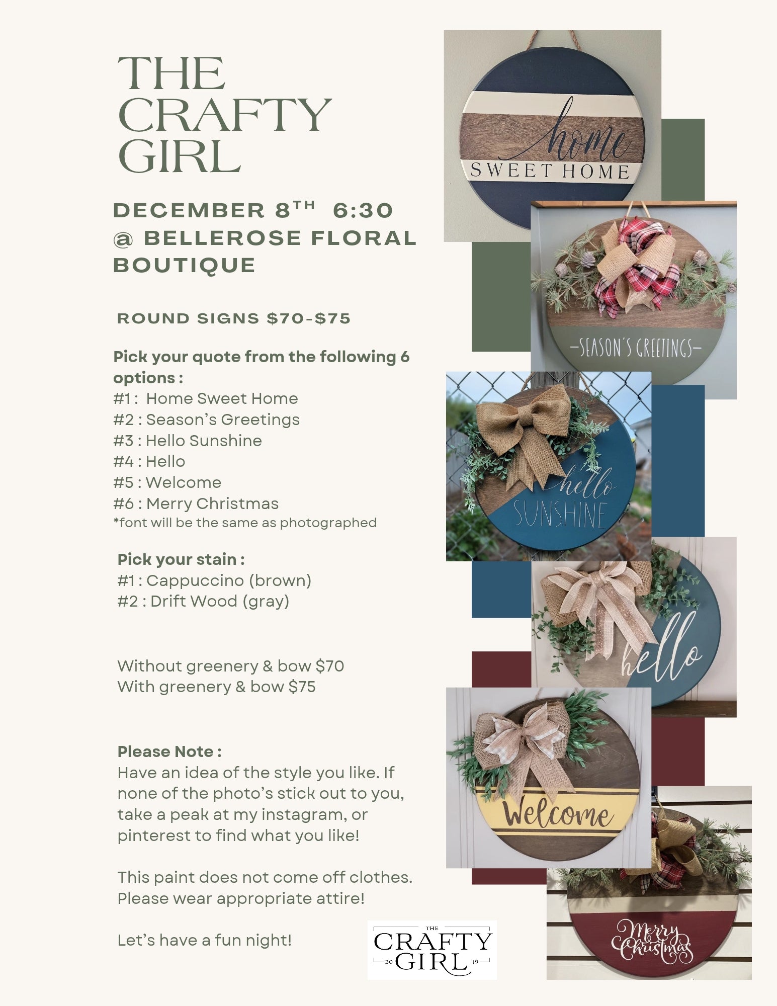 Circle Sign Night Workshop - Monday December 8th @ 6:30pm