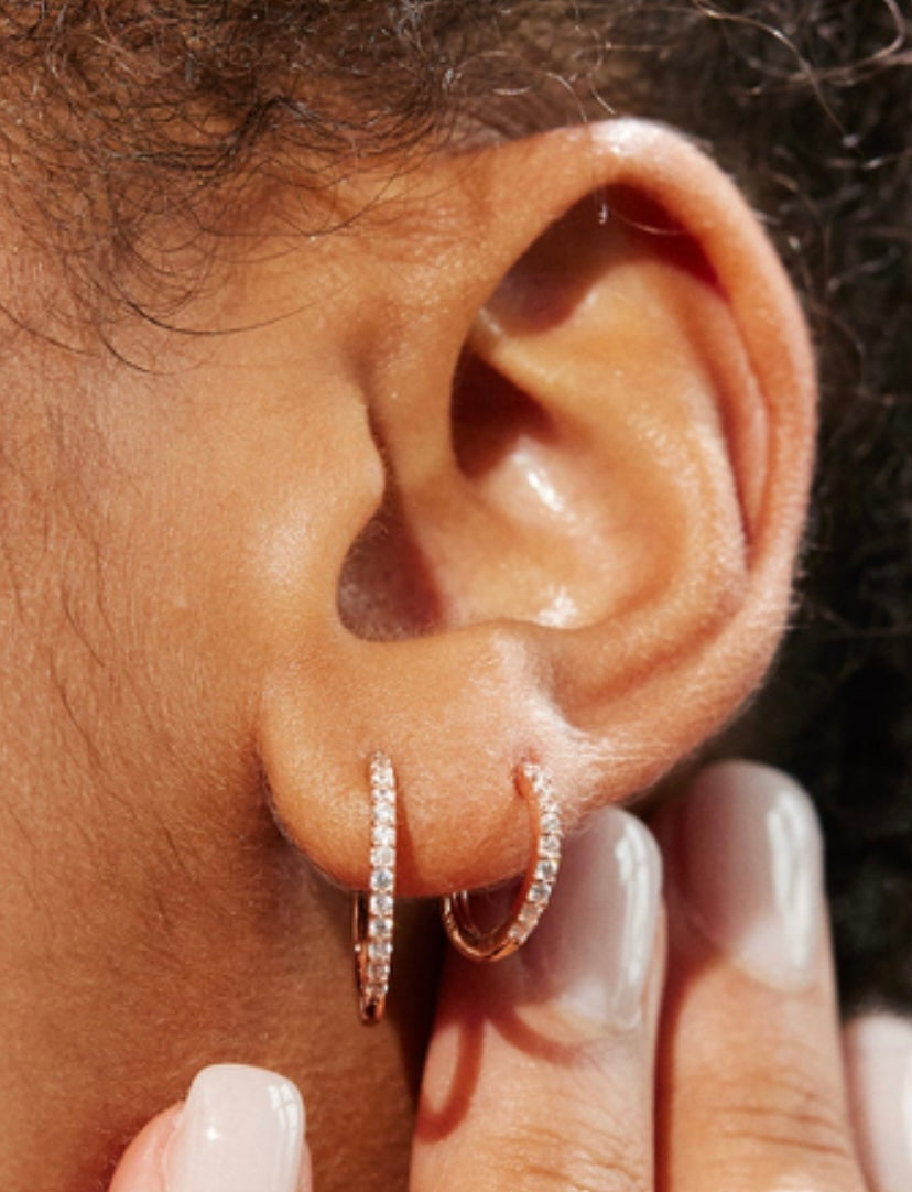 Pavé Hoop Earrings - Small