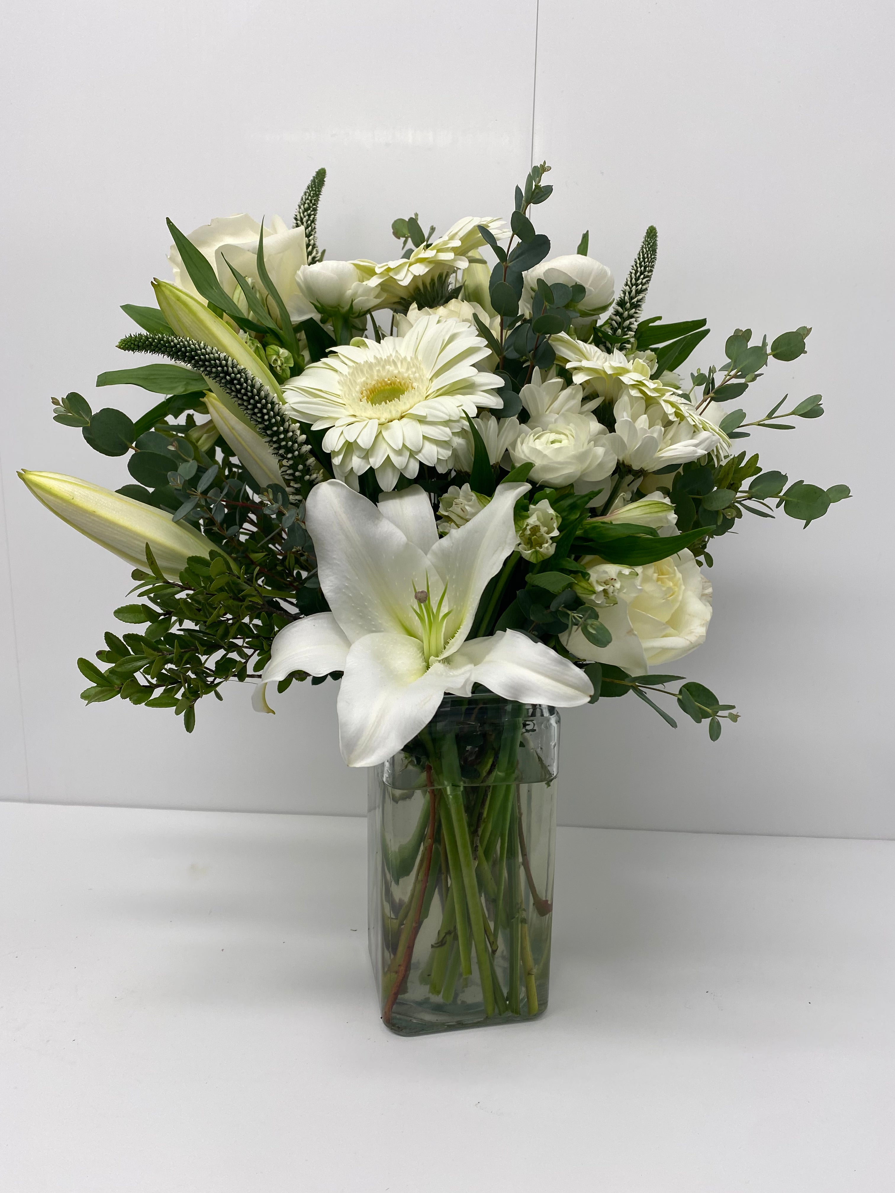 White Floral Vase Arrangement