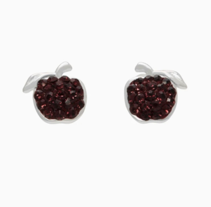 Mini Apple Sparkle Stud Earrings